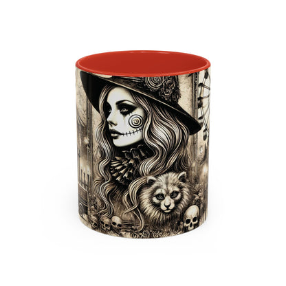 Creepy Circus Witch Mug | Vintage Halloween Accent Coffee Mug (11oz/15oz)
