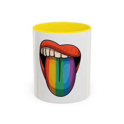 🔥💋 Pride Tongue Ceramic Mug – Rainbow Tongue Vibes 🌈✨