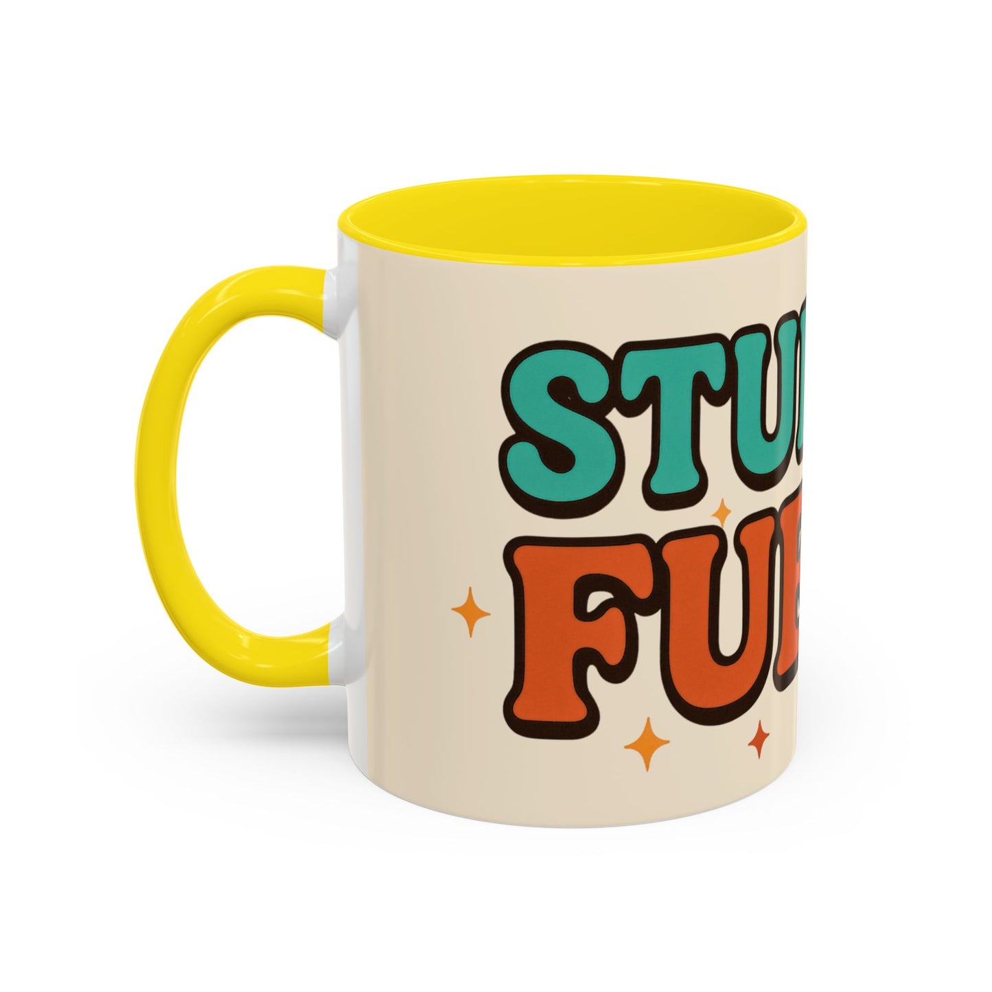 Study Fuel Color Accent Mug (11oz/15oz) – Retro Teacher/Student Coffee Cup • Back to School • Durable Ceramic