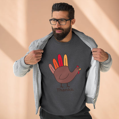 Give Thanks Sweatshirt — Minimalist Thanksgiving Turkey Design | Premium Lane Seven Fleece | Free Worldwide Shipping