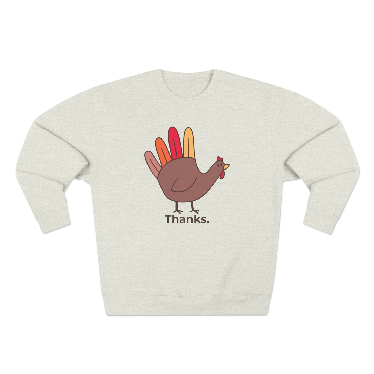 Give Thanks Sweatshirt — Minimalist Thanksgiving Turkey Design | Premium Lane Seven Fleece | Free Worldwide Shipping