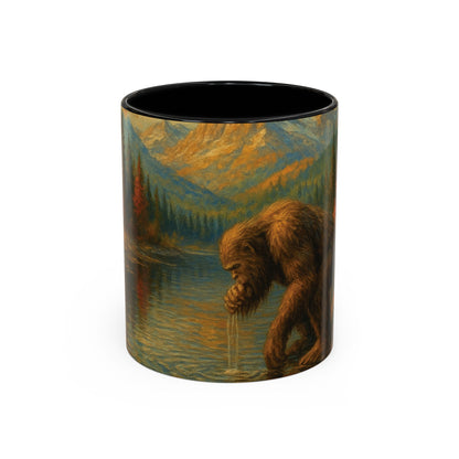 Bigfoot River Scene Mug | Autumn Wilderness Accent Coffee Mug (11oz/15oz)