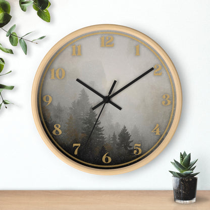 Fog & Pines Minimalist Forest 10" Wall Clock