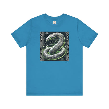 Cyber Snake Unisex Short Sleeve Tee - Futuristic Design for Tech Enthusiasts