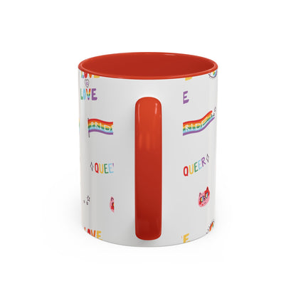 Minimalist Pride Accent Mug | LGBTQ+ Love Ceramic Cup | 11oz & 15oz