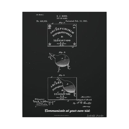Ouija Board Patent Print (1891) – Gothic Spirit Board Canvas Wall Art