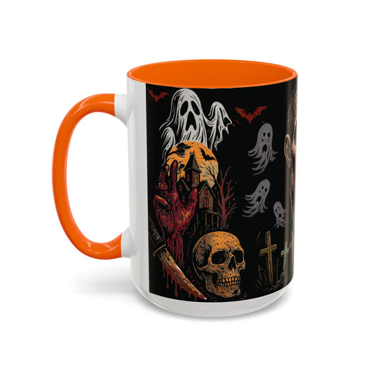 Horror Coffee Mug – Zombie Graveyard Halloween Design – 11oz & 15oz Ceramic – Creepy Goth Kitchen Decor