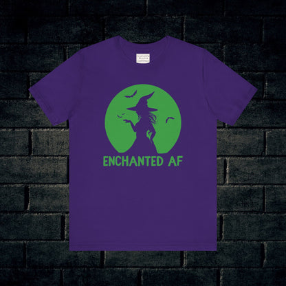 "ENCHANTED AF" Witch Tee | Bella+Canvas 3001 Halloween Unisex T-Shirt