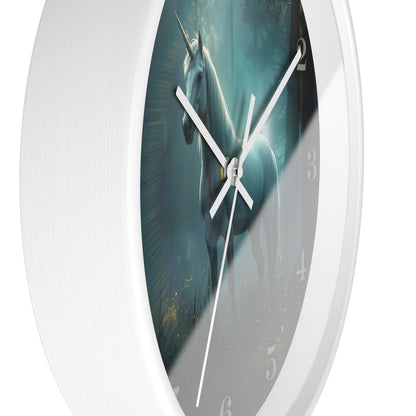 Mystical Unicorn Wall Clock – Enchanted Forest Fantasy 10" Decor