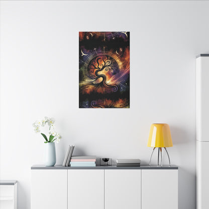 Cosmic Tree of Life – Celestial Galaxy Canvas Print (0.75" Stretched) | Mystical Boho Wall Art