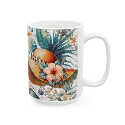 🌞 Ceramic Mug (11oz, 15oz) – Custom Grungy Summertime Graphic