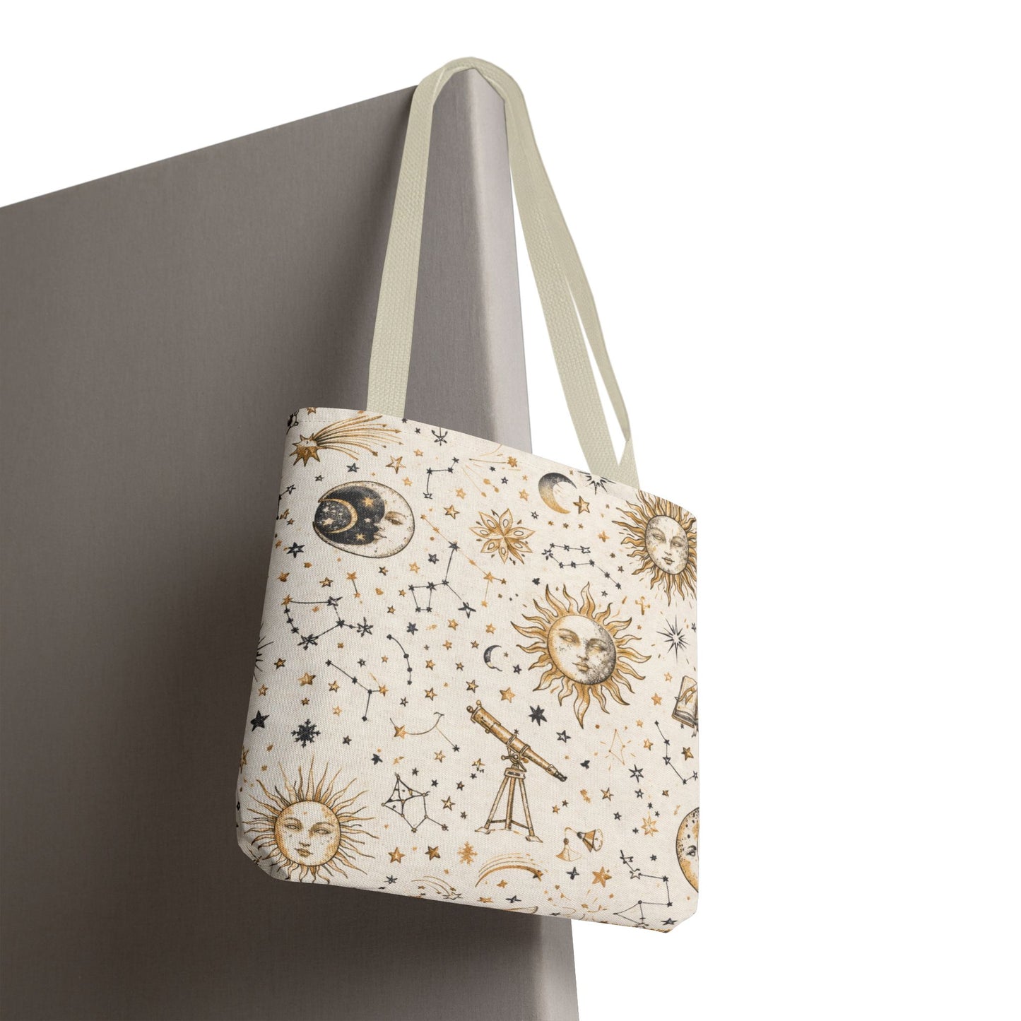 Celestial Sun & Moon Canvas Tote Bag