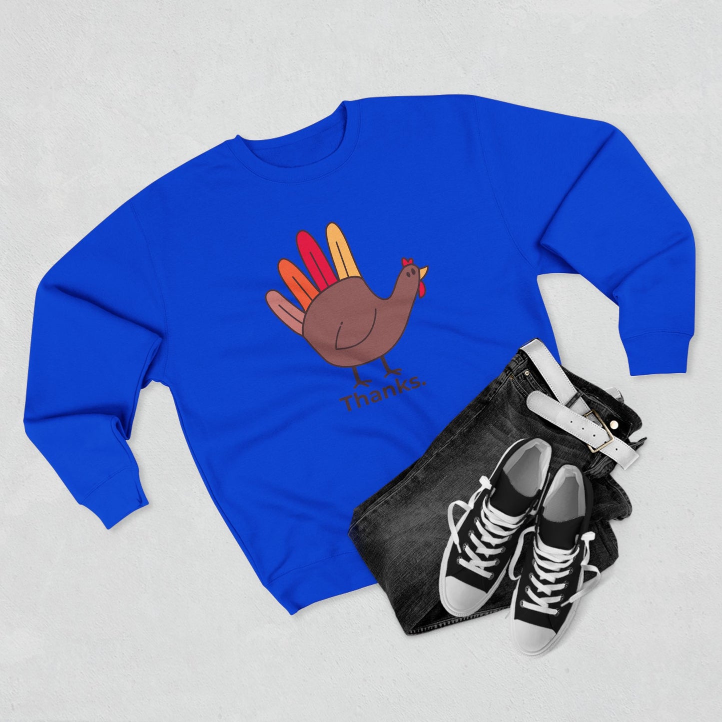 Give Thanks Sweatshirt — Minimalist Thanksgiving Turkey Design | Premium Lane Seven Fleece | Free Worldwide Shipping