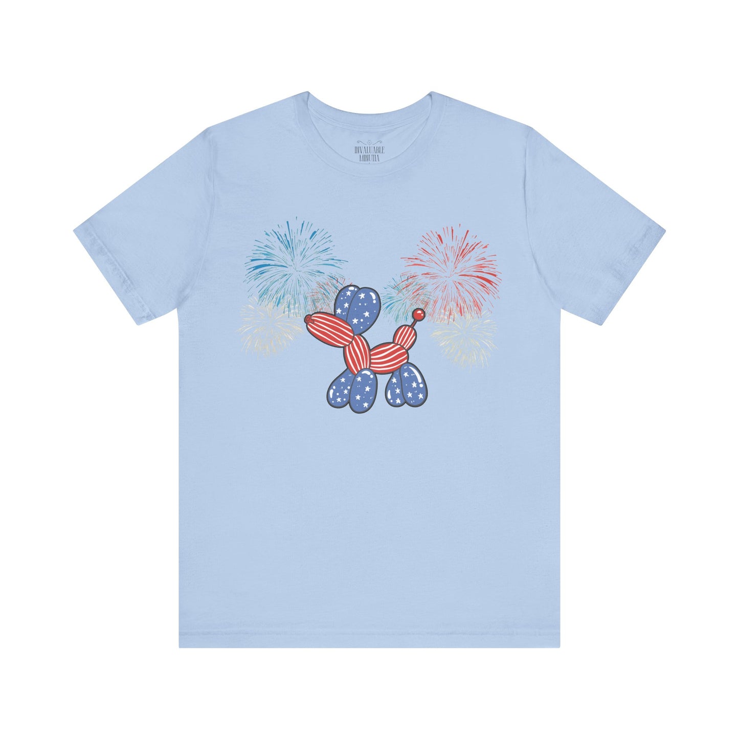 Patriotic Balloon Animal Tee, Fourth of July Shirt, Independence Day Apparel, Fireworks Unisex T-shirt, Bella + Canvas