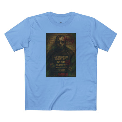 Jason Voorhees Horror Mugshot Tee – Premium AS Colour 5001 Shirt