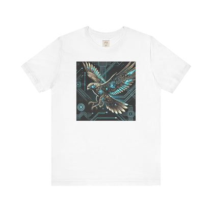 Futuristic Falcon Tech Tee - Unisex Short Sleeve Jersey Shirt - Cyber Falcon