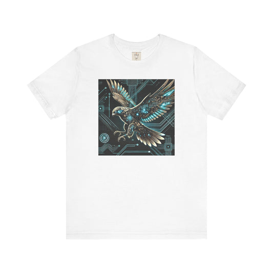 Futuristic Falcon Tech Tee - Unisex Short Sleeve Jersey Shirt - Cyber Falcon