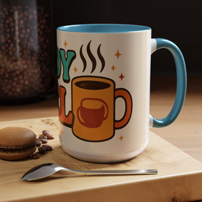 Study Fuel Color Accent Mug (11oz/15oz) – Retro Teacher/Student Coffee Cup • Back to School • Durable Ceramic