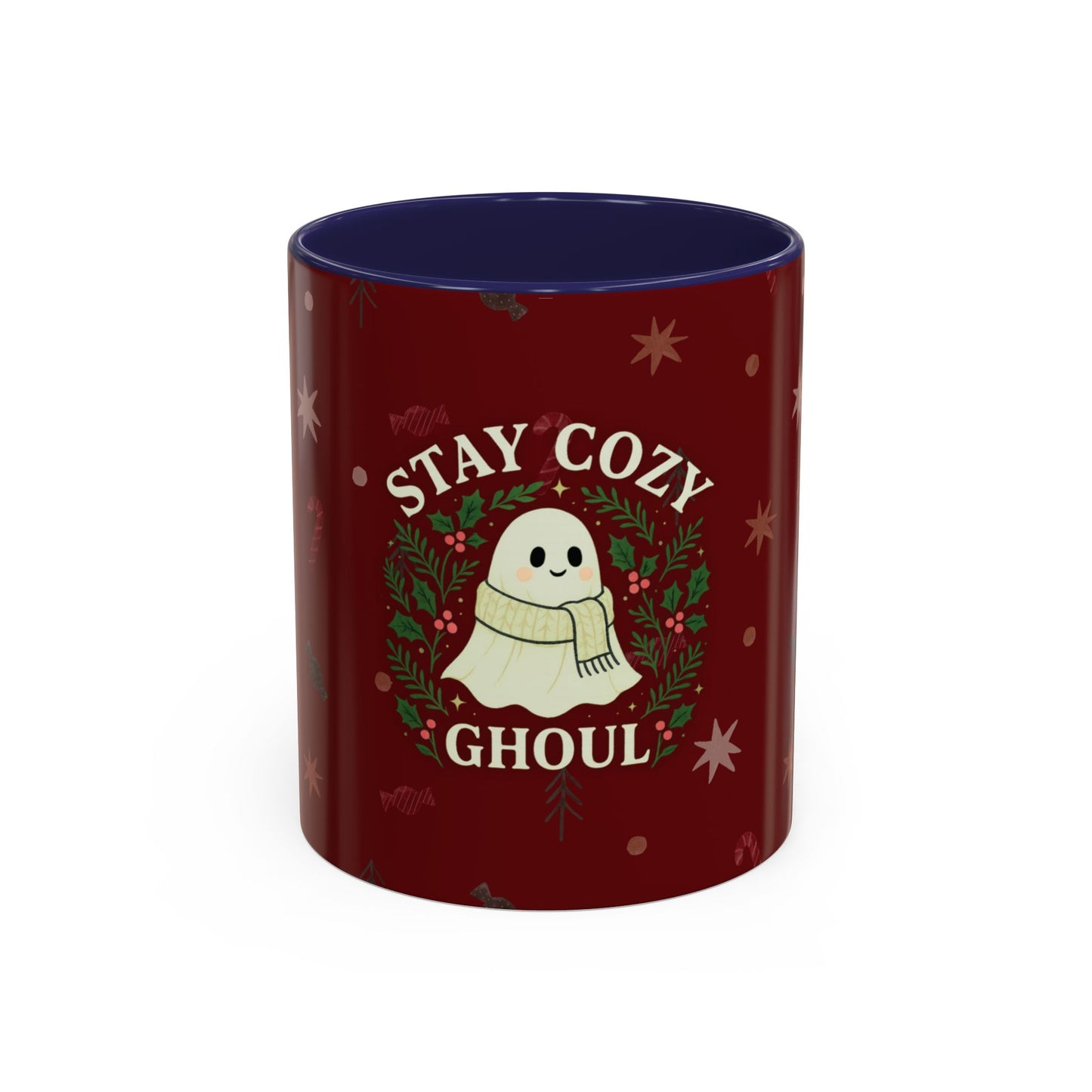 Stay Cozy Ghoul Ghost Holiday Coffee Mug – Funny Cute Christmas Accent Mug