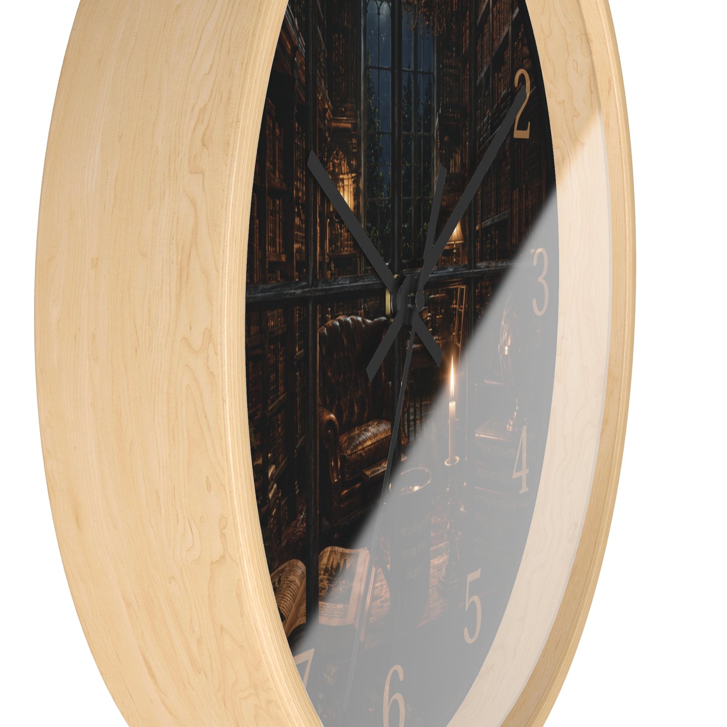 Dark Academia Library Wall Clock