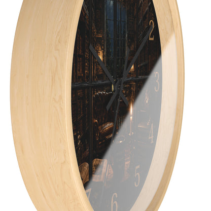 Dark Academia Library Wall Clock