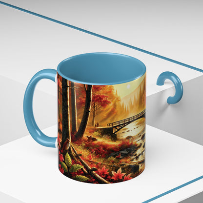 Cozy Autumn Cabin Mug | Fall Vibes Accent Coffee Mug (11oz/15oz)