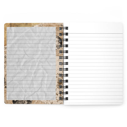 Spiral-Bound Journal – “Vintage Machinery” Steampunk Notebook Hardcover Journal