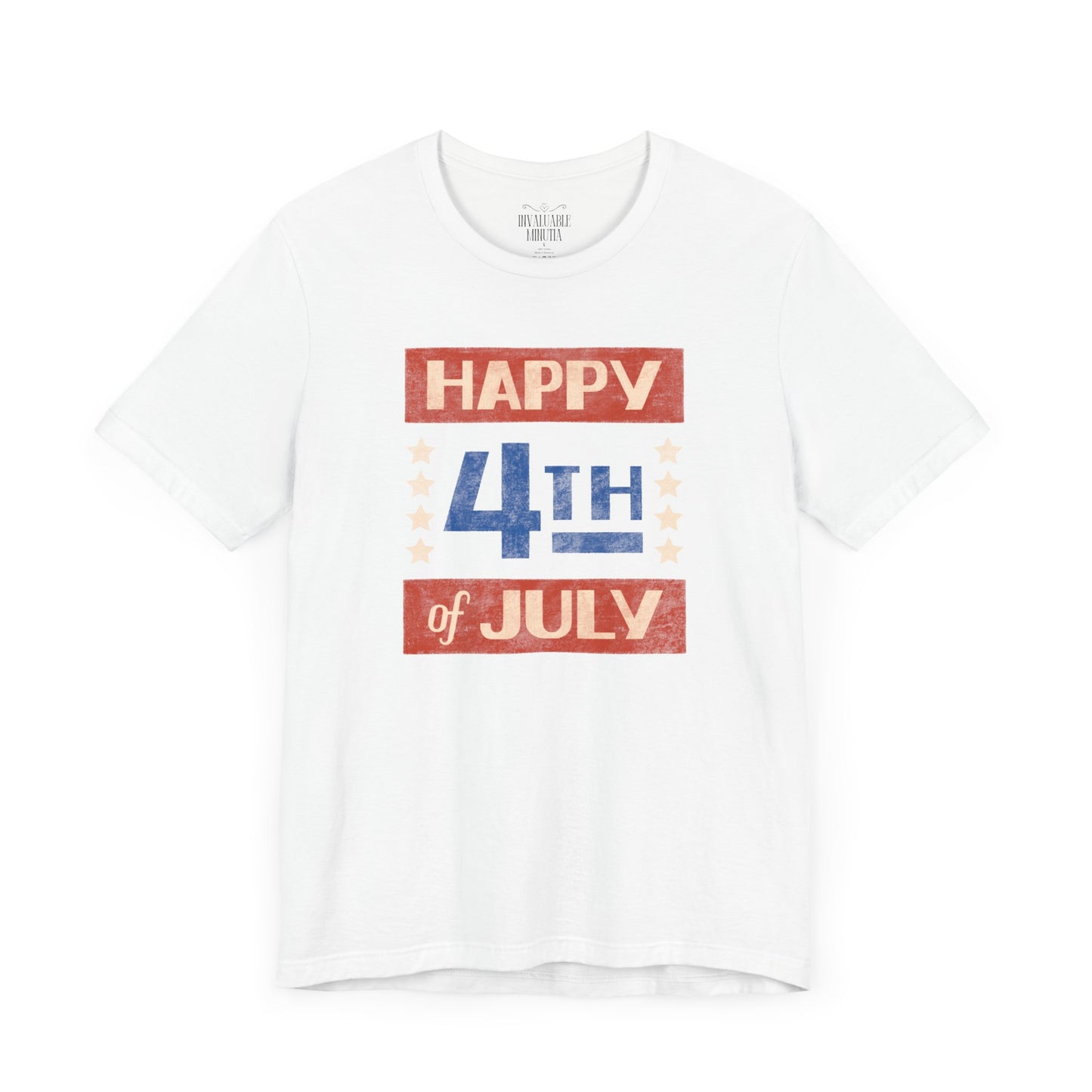 Happy 4th / Land of the Free Tee – Dual-Sided Print – Unisex Bella + Canvas Jersey T-Shirt