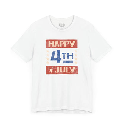 Happy 4th / Land of the Free Tee – Dual-Sided Print – Unisex Bella + Canvas Jersey T-Shirt