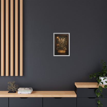 Fairy Specimen No. 2 Framed Canvas Print – Skeletal Fairy Wall Art, Dark Curiosity Cabinet Decor
