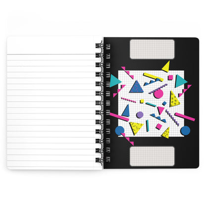 Spiral-Bound Glossy Cover Journal – “Retro Daydream” 80s-Inspired Funky Notebook, Diary, Journal