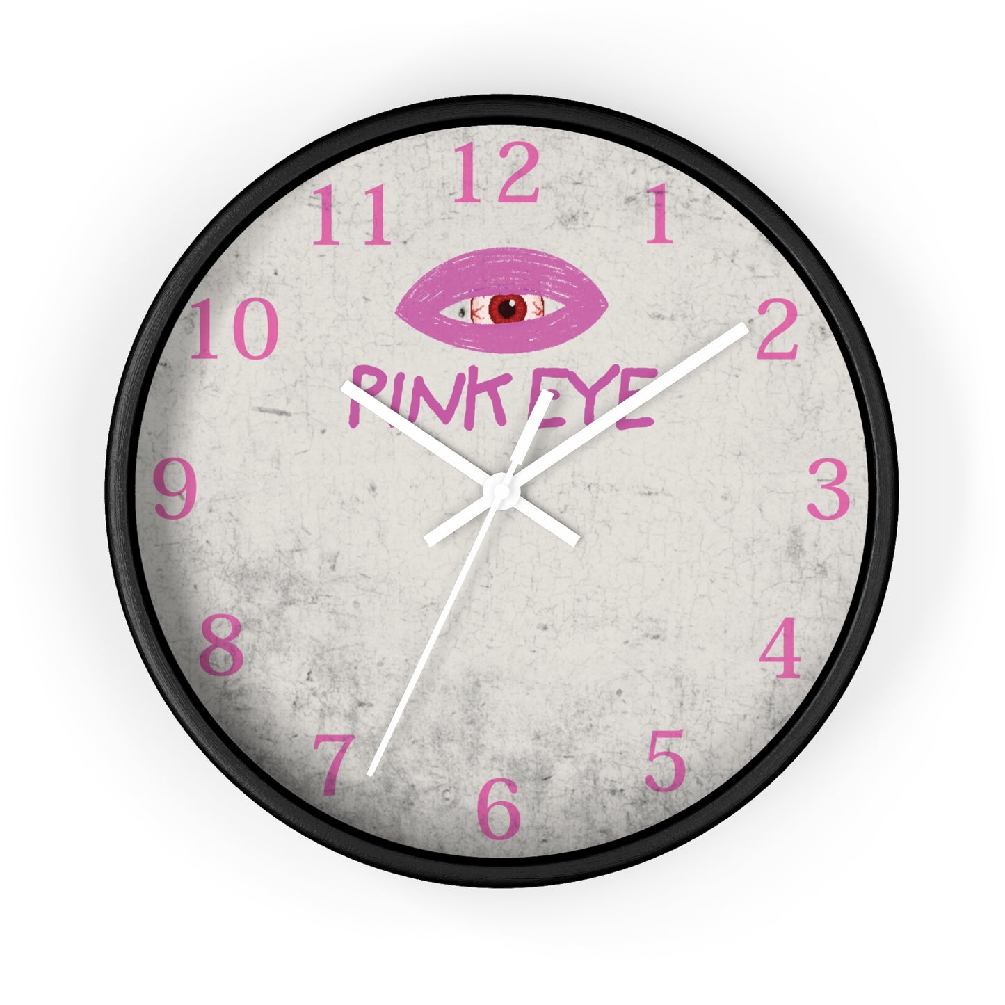 10" Pink Eye Wall Clock