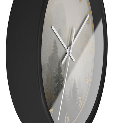 Fog & Pines Minimalist Forest 10" Wall Clock