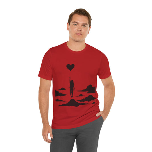 🎈 Up and Away Tee – Heart Balloon Silhouette