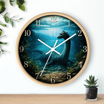 Loch Ness Monster Wall Clock – Nautical Mythical Sea Serpent 10" Decor