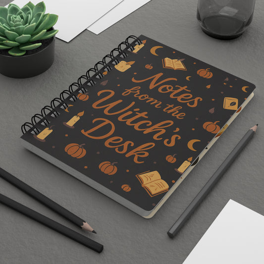 Gothic Witch Hardcover Journal – Black Cat & Broom Silhouette Notebook, Enter If You Dare