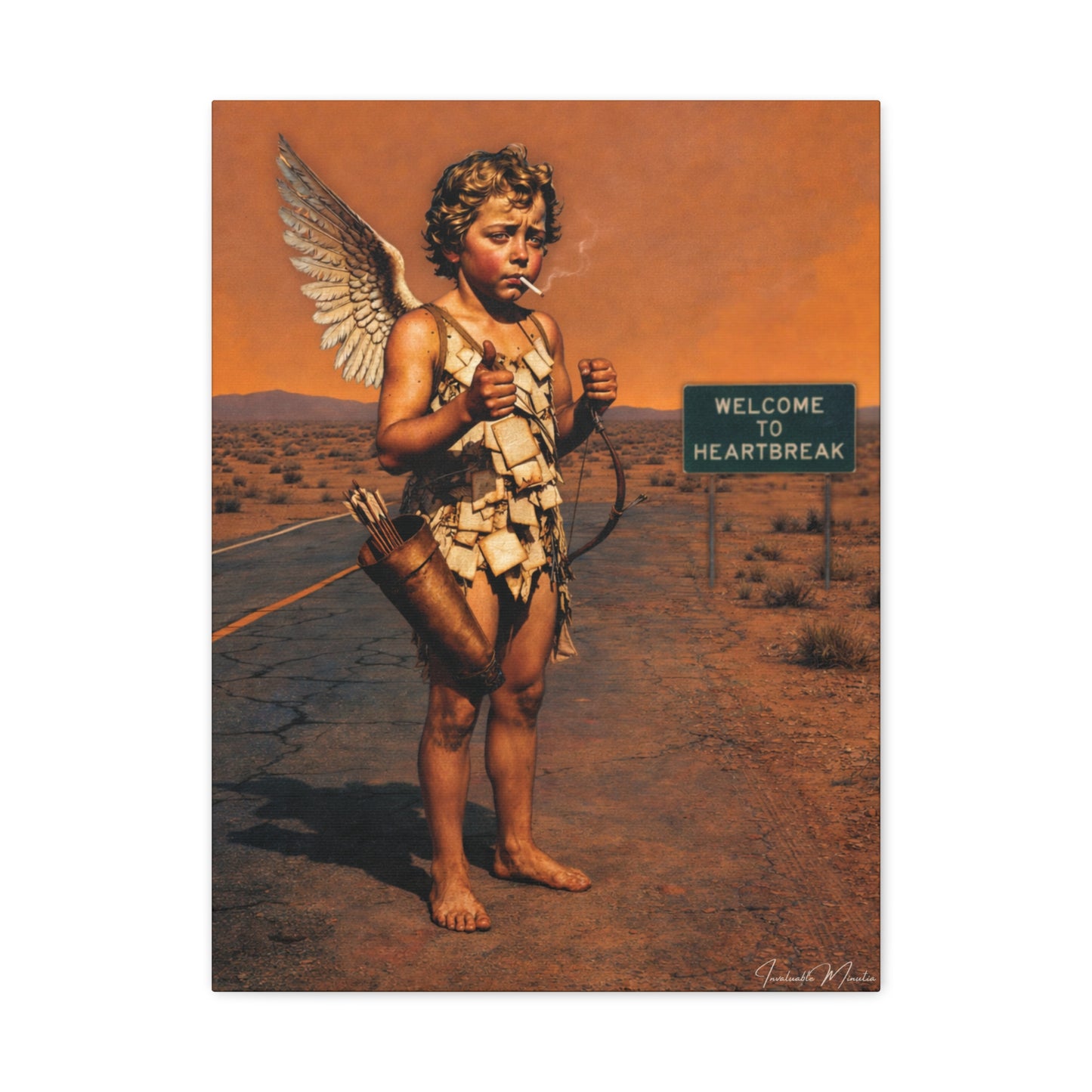 Welcome to Heartbreak – Nostalgic Americana Canvas Wall Art