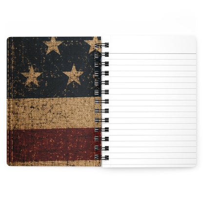 Patriotic Spiral Notebook — "Land of the Free Because of the Brave" Vintage USA Journal