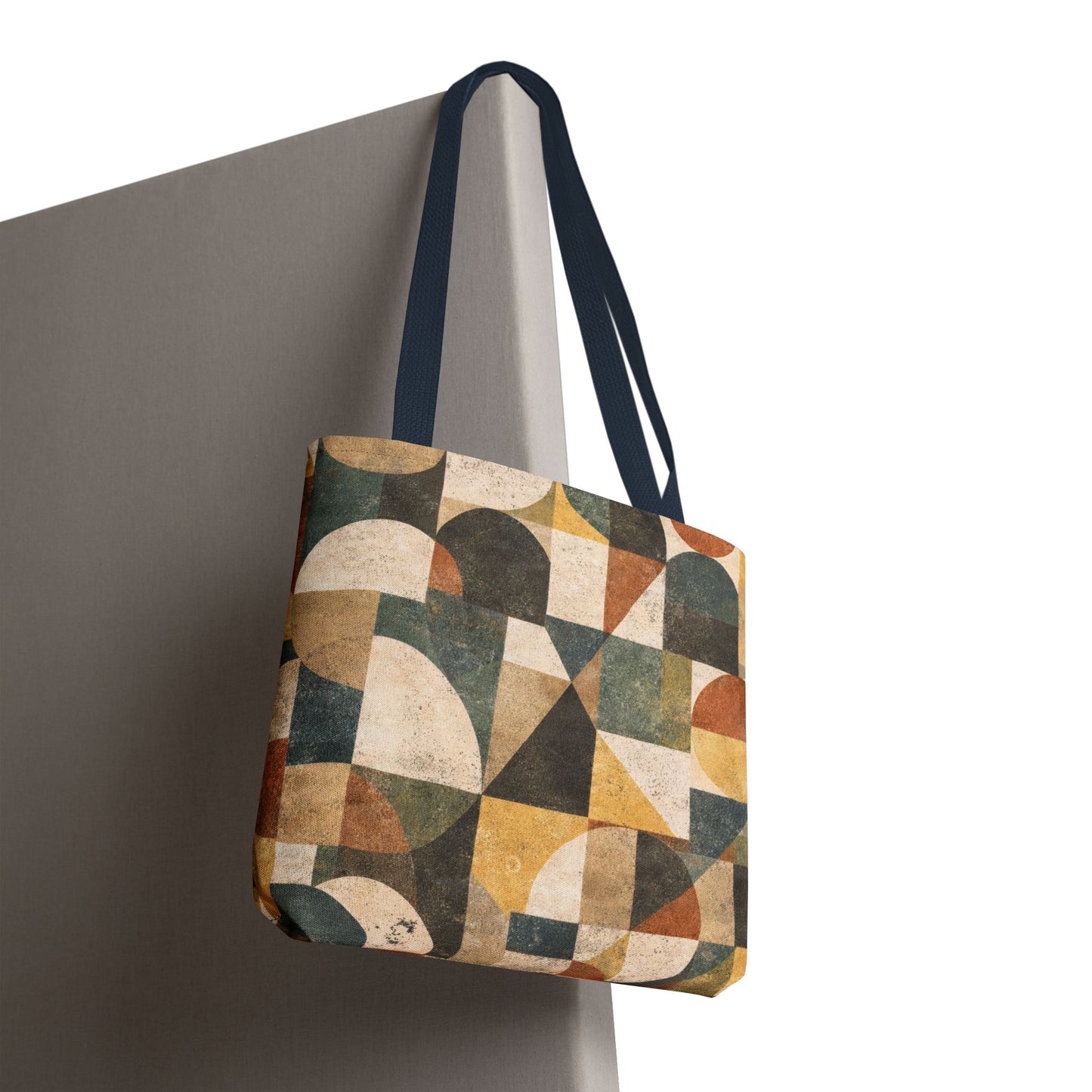 Mid-Century Geometric Canvas Tote Bag
