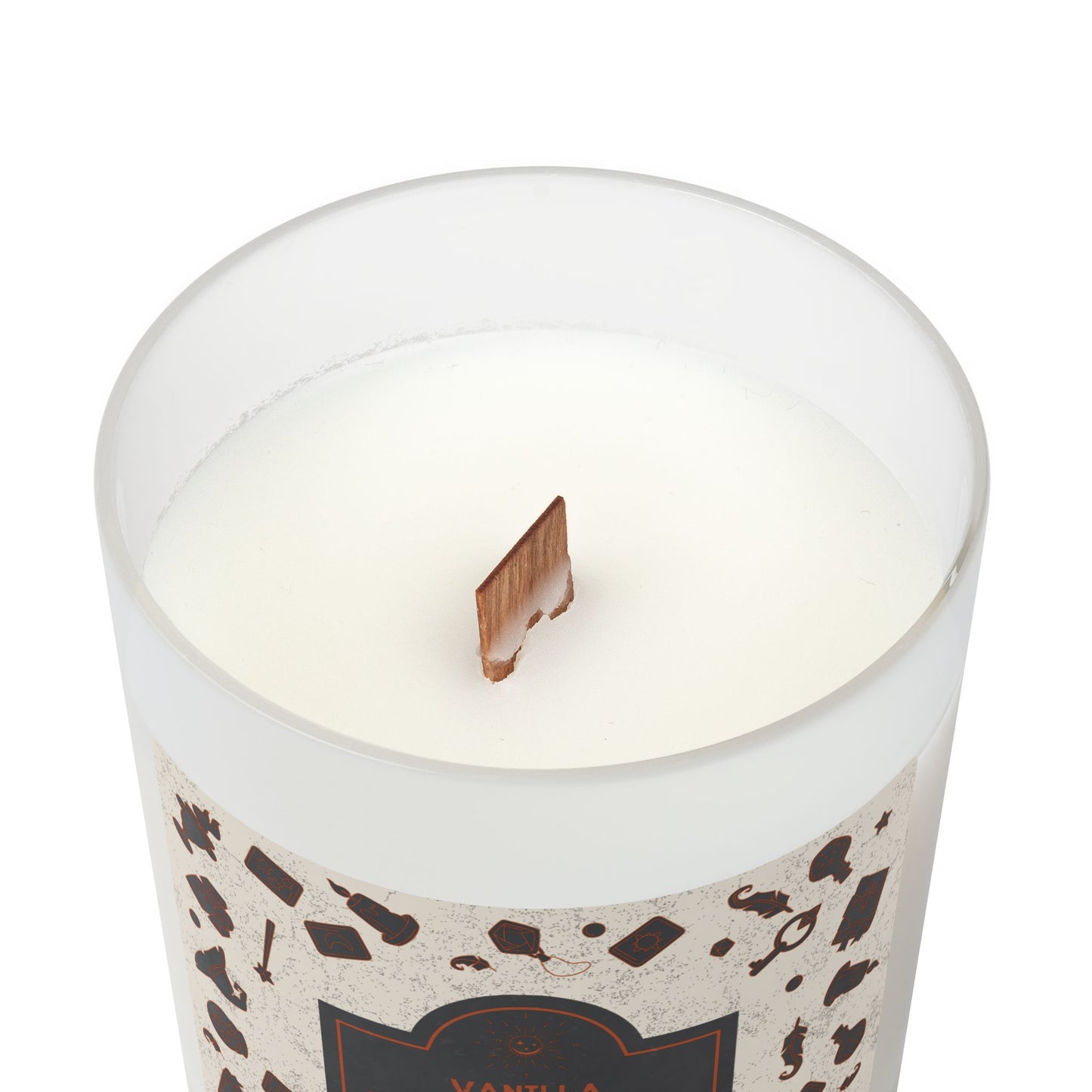 Halloween Style Frosted Glass Wood Wick Candle – 9 Scents | Vegan Clean-Burn Eco Luxe, Hand-Poured USA | Free Worldwide Shipping