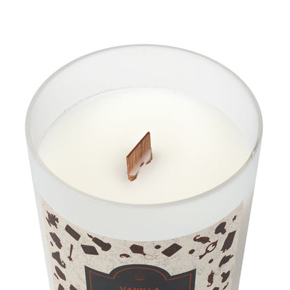 Halloween Style Frosted Glass Wood Wick Candle – 9 Scents | Vegan Clean-Burn Eco Luxe, Hand-Poured USA | Free Worldwide Shipping