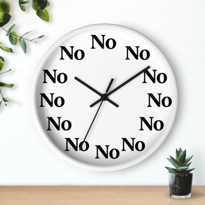 Funny Sarcastic Wall Clock – All Hours Say NO – Boutique 10” Clock for ADHD, Burnout & Passive Aggression Decor