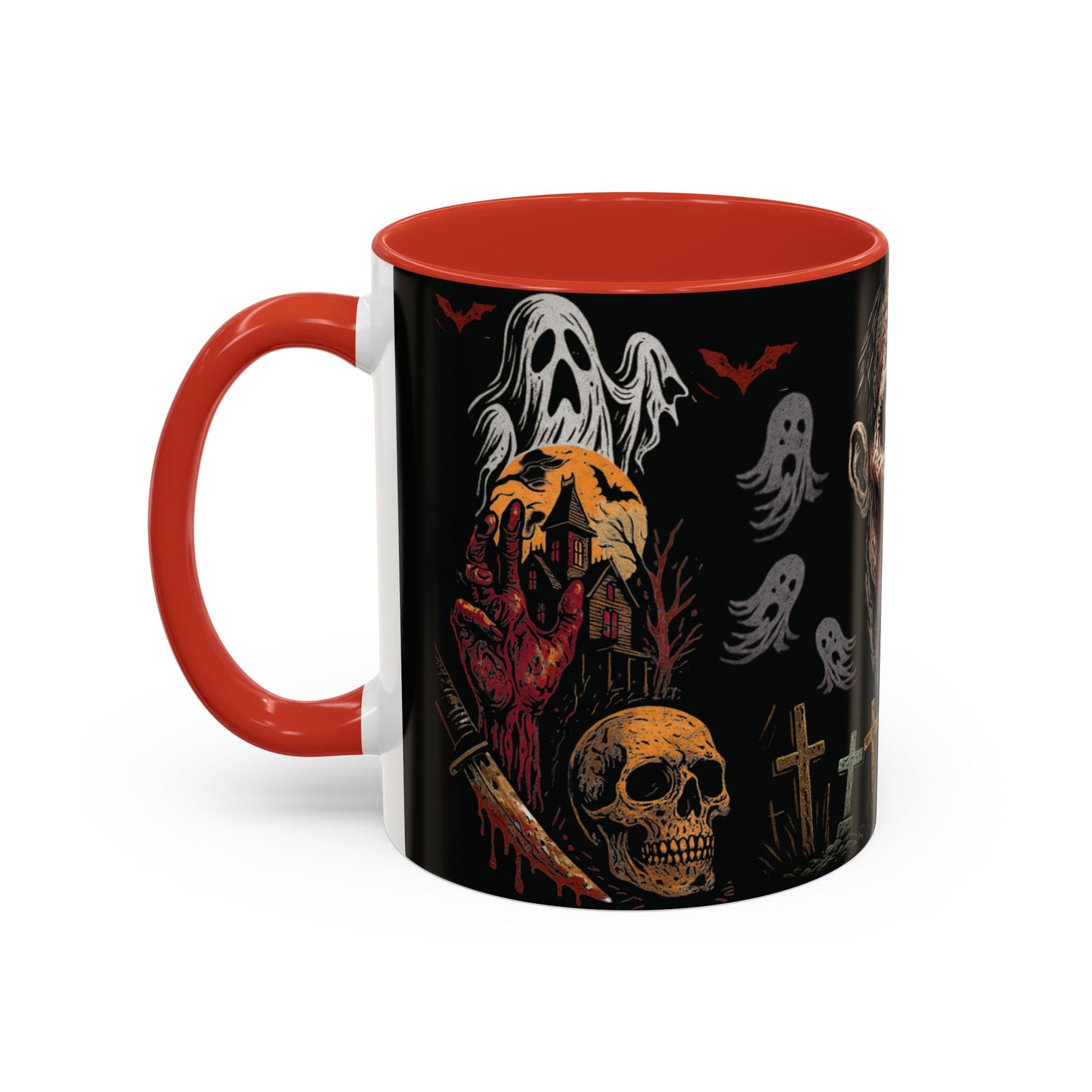 Horror Coffee Mug – Zombie Graveyard Halloween Design – 11oz & 15oz Ceramic – Creepy Goth Kitchen Decor