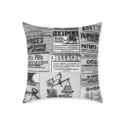 Occult Americana – Vintage Ads Collage Art - CanvasThrow Pillow