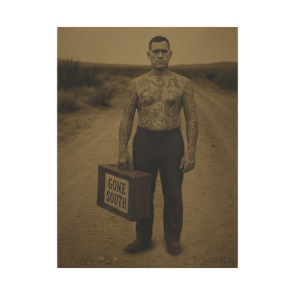 The Tattooed Man – Matte Canvas Print (Gallery-Wrapped) 0.75" – Vintage Circus-Inspired Canvas Wall Art