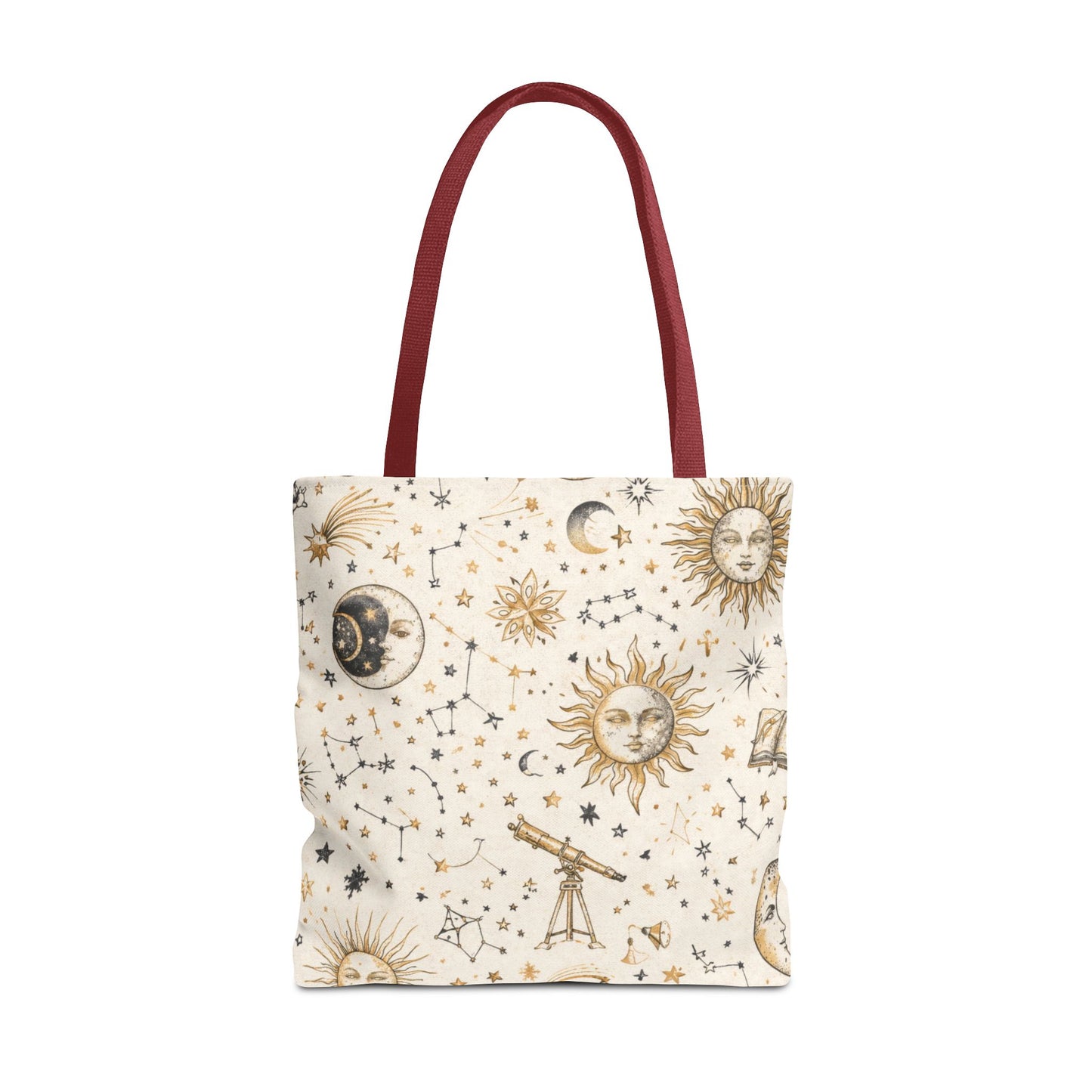 Celestial Sun & Moon Canvas Tote Bag