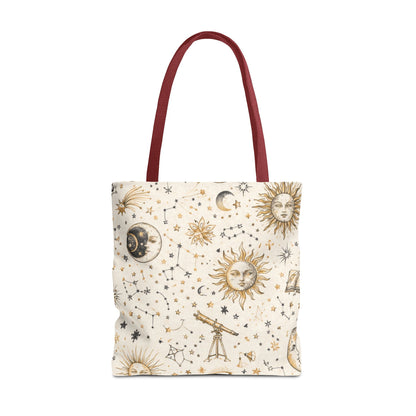 Celestial Sun & Moon Canvas Tote Bag