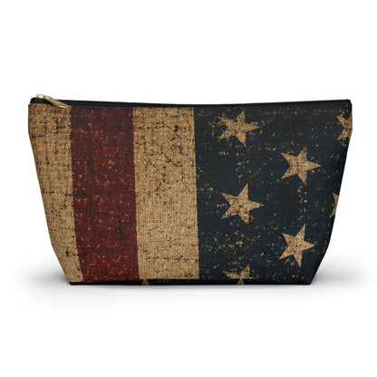 Vintage American Flag Accessory Pouch Pencil Pouch Makeup