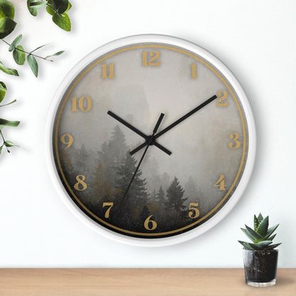 Fog & Pines Minimalist Forest 10" Wall Clock