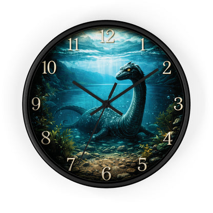 Loch Ness Monster Wall Clock – Nautical Mythical Sea Serpent 10" Decor